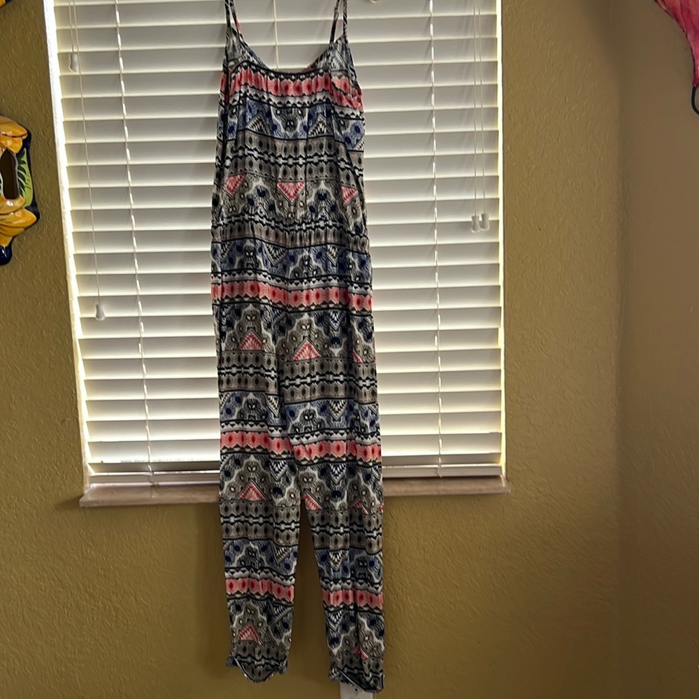 Long Romper. Small petite old navy. Elastic waist plus tie to ajust. Multi color